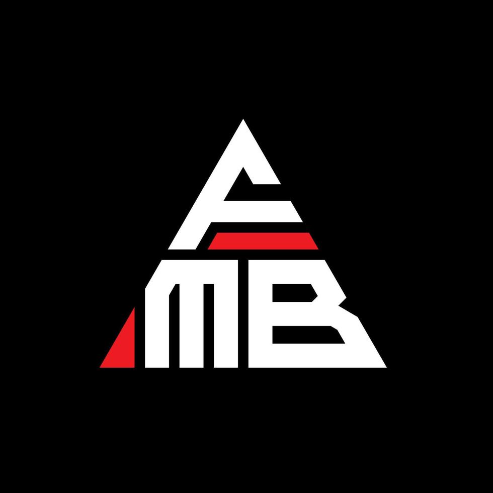 diseño de logotipo de letra de triángulo fmb con forma de triángulo. Monograma de diseño del logotipo del triángulo fmb. plantilla de logotipo de vector de triángulo fmb con color rojo. logotipo triangular fmb logotipo simple, elegante y lujoso.