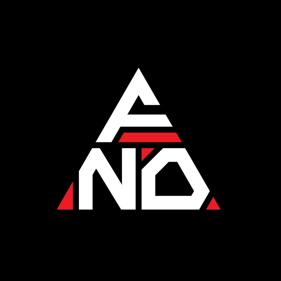 diseño de logotipo de letra de triángulo fno con forma de triángulo. monograma de diseño de logotipo de triángulo fno. plantilla de logotipo de vector de triángulo fno con color rojo. logotipo triangular fno logotipo simple, elegante y lujoso.