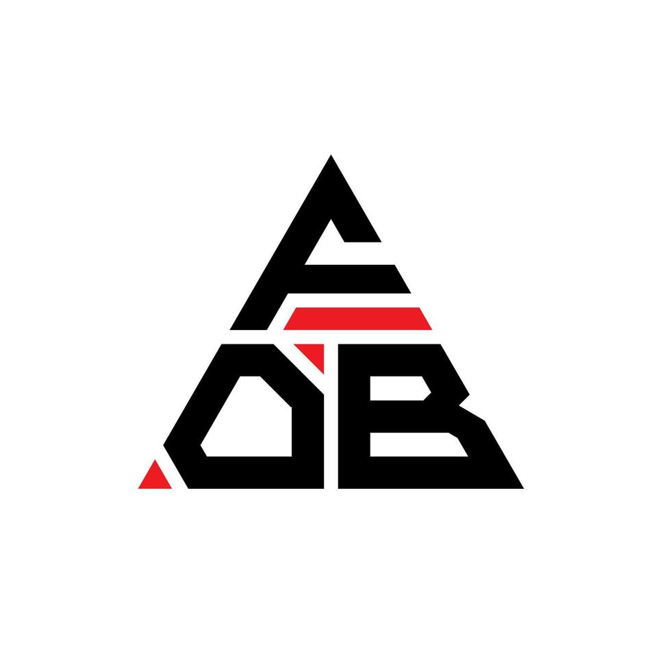 diseño de logotipo de letra fob triángulo con forma de triángulo. monograma de diseño de logotipo de triángulo fob. plantilla de logotipo de vector de triángulo fob con color rojo. logotipo triangular fob logotipo simple, elegante y lujoso.