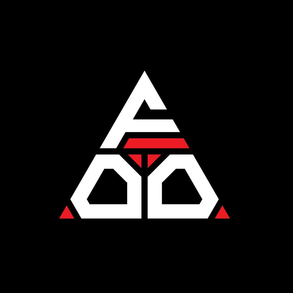 diseño de logotipo de letra foo triángulo con forma de triángulo. monograma de diseño de logotipo de triángulo foo. plantilla de logotipo de vector de triángulo foo con color rojo. logotipo triangular foo logotipo simple, elegante y lujoso.