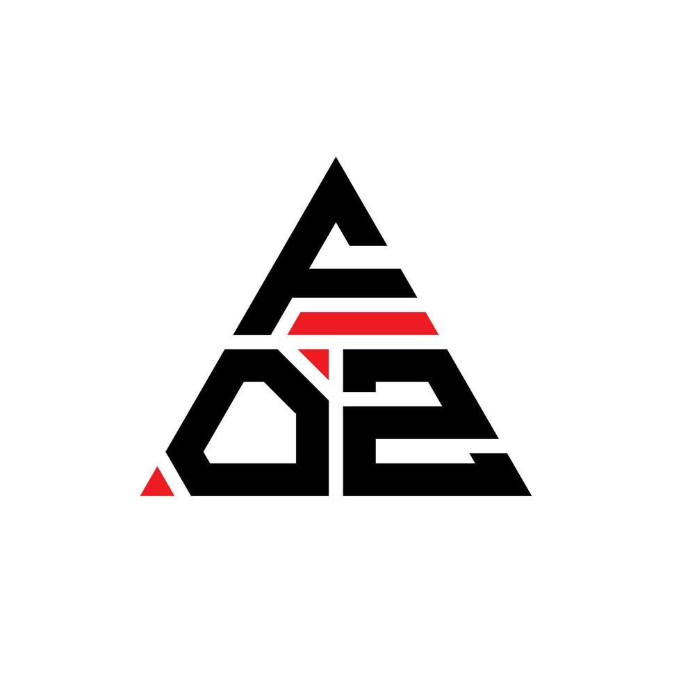 diseño de logotipo de letra triangular foz con forma de triángulo. monograma de diseño del logotipo del triángulo foz. plantilla de logotipo de vector de triángulo foz con color rojo. logotipo triangular foz logotipo simple, elegante y lujoso.
