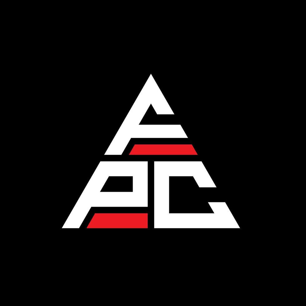 diseño de logotipo de letra triangular fpc con forma de triángulo. monograma de diseño de logotipo de triángulo fpc. plantilla de logotipo de vector de triángulo fpc con color rojo. logotipo triangular fpc logotipo simple, elegante y lujoso.