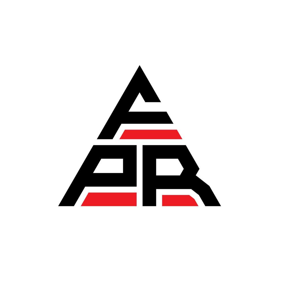 diseño de logotipo de letra de triángulo fpr con forma de triángulo. monograma de diseño de logotipo de triángulo fpr. plantilla de logotipo de vector de triángulo fpr con color rojo. logotipo triangular fpr logotipo simple, elegante y lujoso.