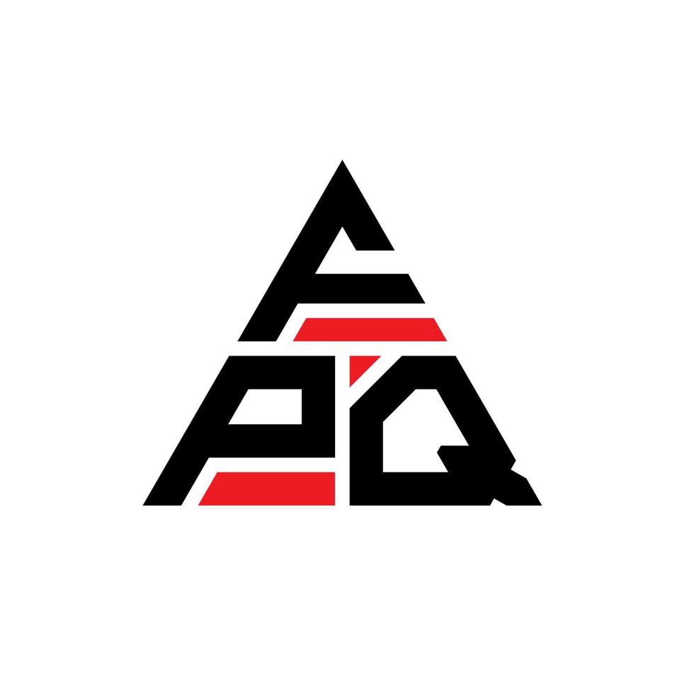 diseño de logotipo de letra triangular fpq con forma de triángulo. monograma de diseño de logotipo de triángulo fpq. plantilla de logotipo de vector de triángulo fpq con color rojo. logotipo triangular fpq logotipo simple, elegante y lujoso.