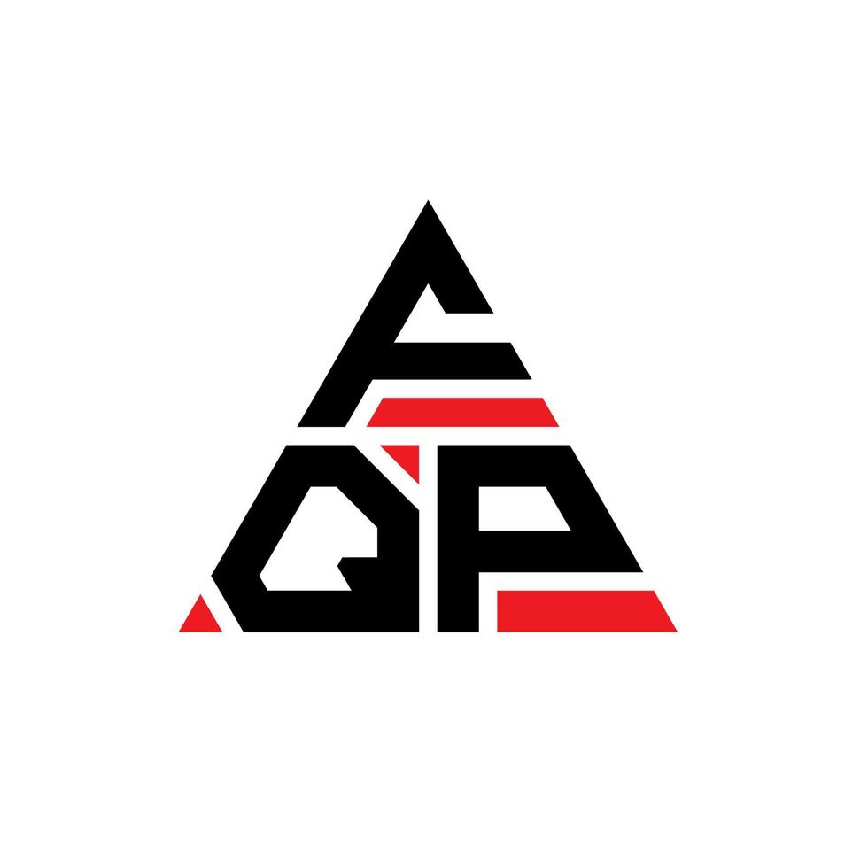 FQP triangle letter logo design with triangle shape. FQP triangle logo design monogram. FQP triangle vector logo template with red color. FQP triangular logo Simple, Elegant, and Luxurious Logo.