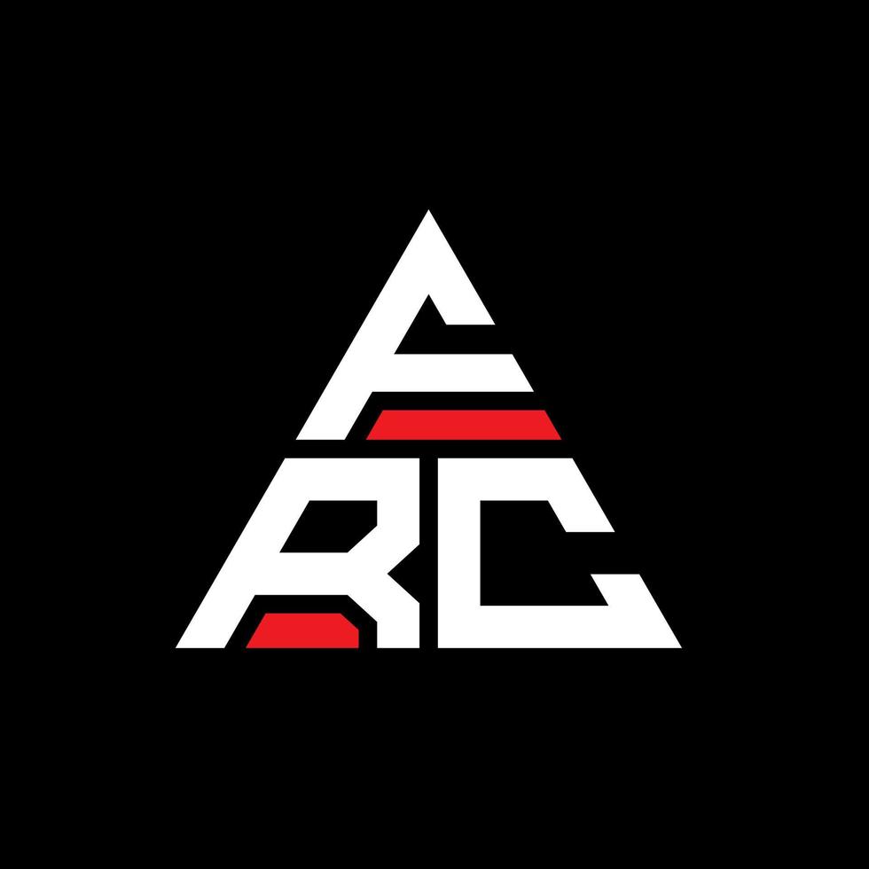 FRC triangle letter logo design with triangle shape. FRC triangle logo design monogram. FRC triangle vector logo template with red color. FRC triangular logo Simple, Elegant, and Luxurious Logo.