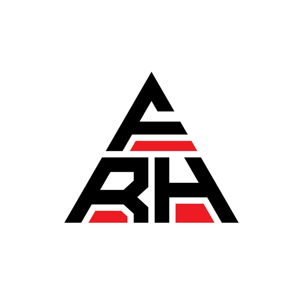 FRH triangle letter logo design with triangle shape. FRH triangle logo design monogram. FRH triangle vector logo template with red color. FRH triangular logo Simple, Elegant, and Luxurious Logo.