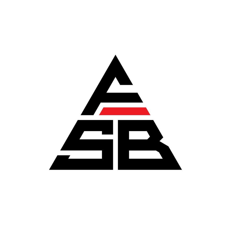 diseño de logotipo de letra de triángulo fsb con forma de triángulo. monograma de diseño del logotipo del triángulo fsb. plantilla de logotipo de vector de triángulo fsb con color rojo. logotipo triangular fsb logotipo simple, elegante y lujoso.