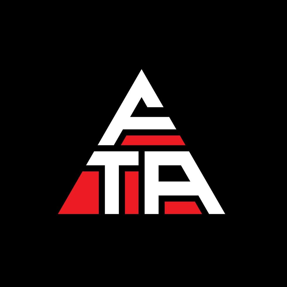 FTA triangle letter logo design with triangle shape. FTA triangle logo design monogram. FTA triangle vector logo template with red color. FTA triangular logo Simple, Elegant, and Luxurious Logo.