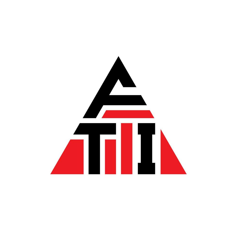 diseño de logotipo de letra triangular fti con forma de triángulo. monograma de diseño del logotipo del triángulo fti. plantilla de logotipo de vector de triángulo fti con color rojo. logotipo triangular fti logotipo simple, elegante y lujoso.