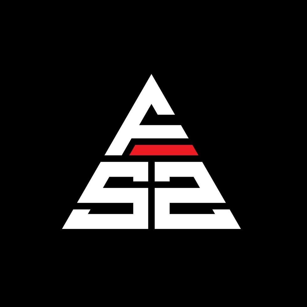 FSZ triangle letter logo design with triangle shape. FSZ triangle logo design monogram. FSZ triangle vector logo template with red color. FSZ triangular logo Simple, Elegant, and Luxurious Logo.