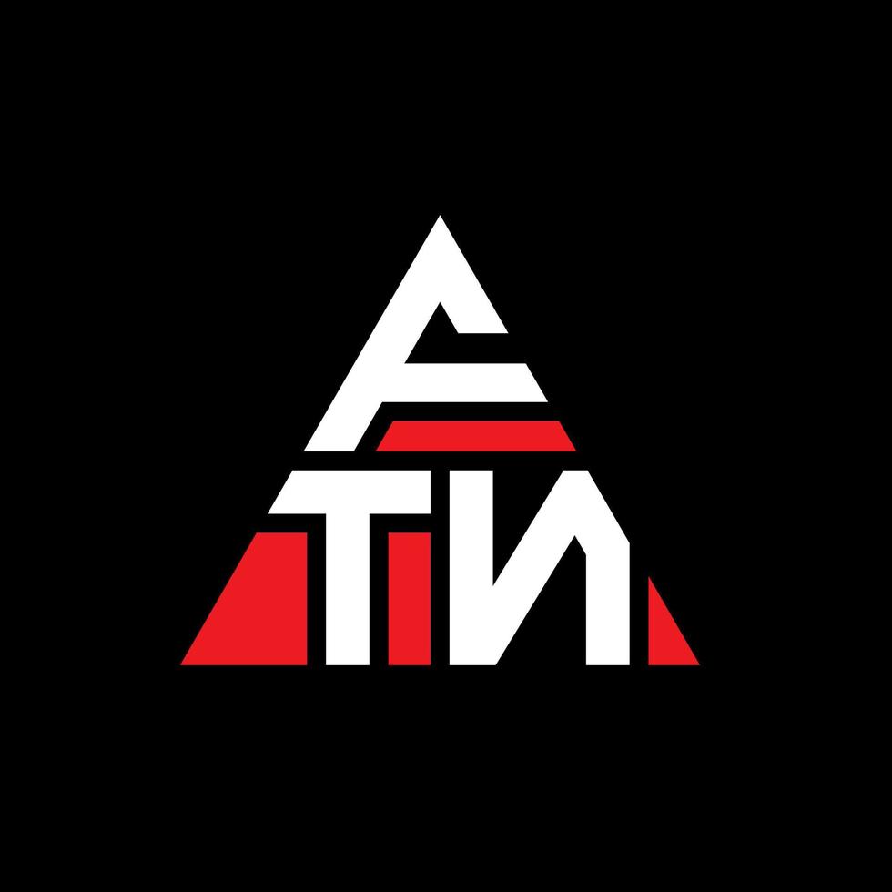diseño de logotipo de letra triangular ftn con forma de triángulo. monograma de diseño de logotipo de triángulo ftn. plantilla de logotipo de vector de triángulo ftn con color rojo. logo triangular ftn logo simple, elegante y lujoso.