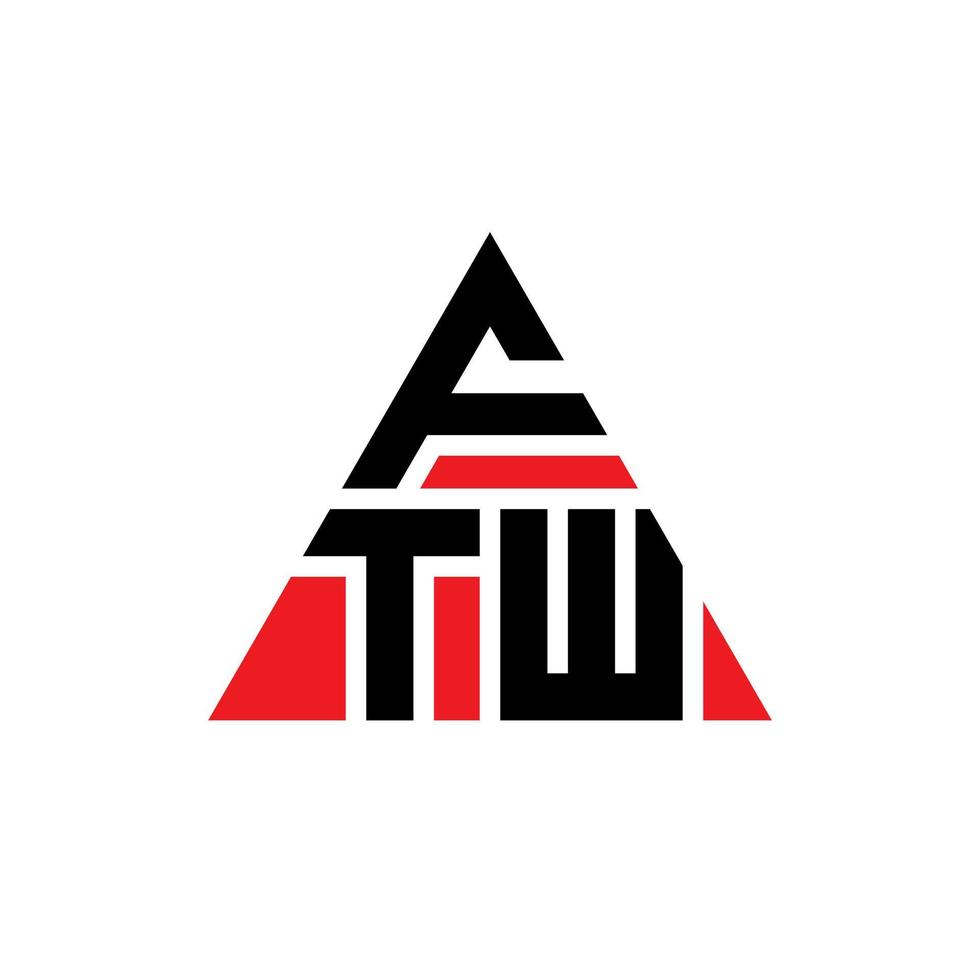 Diseño de logotipo de letra triangular ftw con forma de triángulo. Monograma de diseño de logotipo de triángulo ftw. plantilla de logotipo de vector de triángulo ftw con color rojo. logotipo triangular ftw logotipo simple, elegante y lujoso.