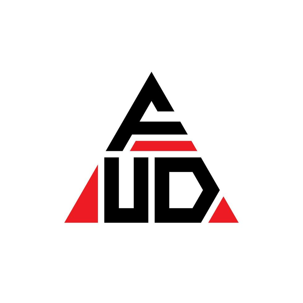 diseño de logotipo de letra de triángulo fud con forma de triángulo. monograma de diseño de logotipo de triángulo fud. plantilla de logotipo de vector de triángulo fud con color rojo. logo triangular fud logo simple, elegante y lujoso.