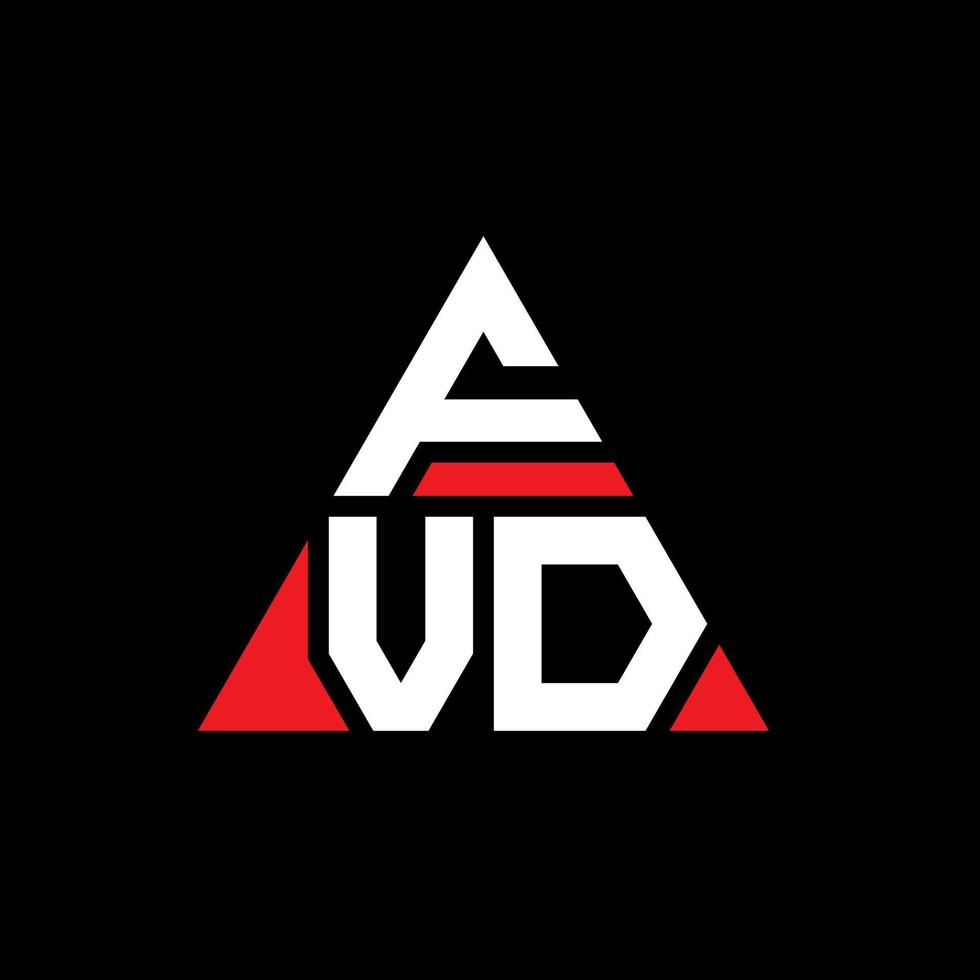 Diseño de logotipo de letra triangular fvd con forma de triángulo. monograma de diseño del logotipo del triángulo fvd. plantilla de logotipo de vector de triángulo fvd con color rojo. logotipo triangular fvd logotipo simple, elegante y lujoso.