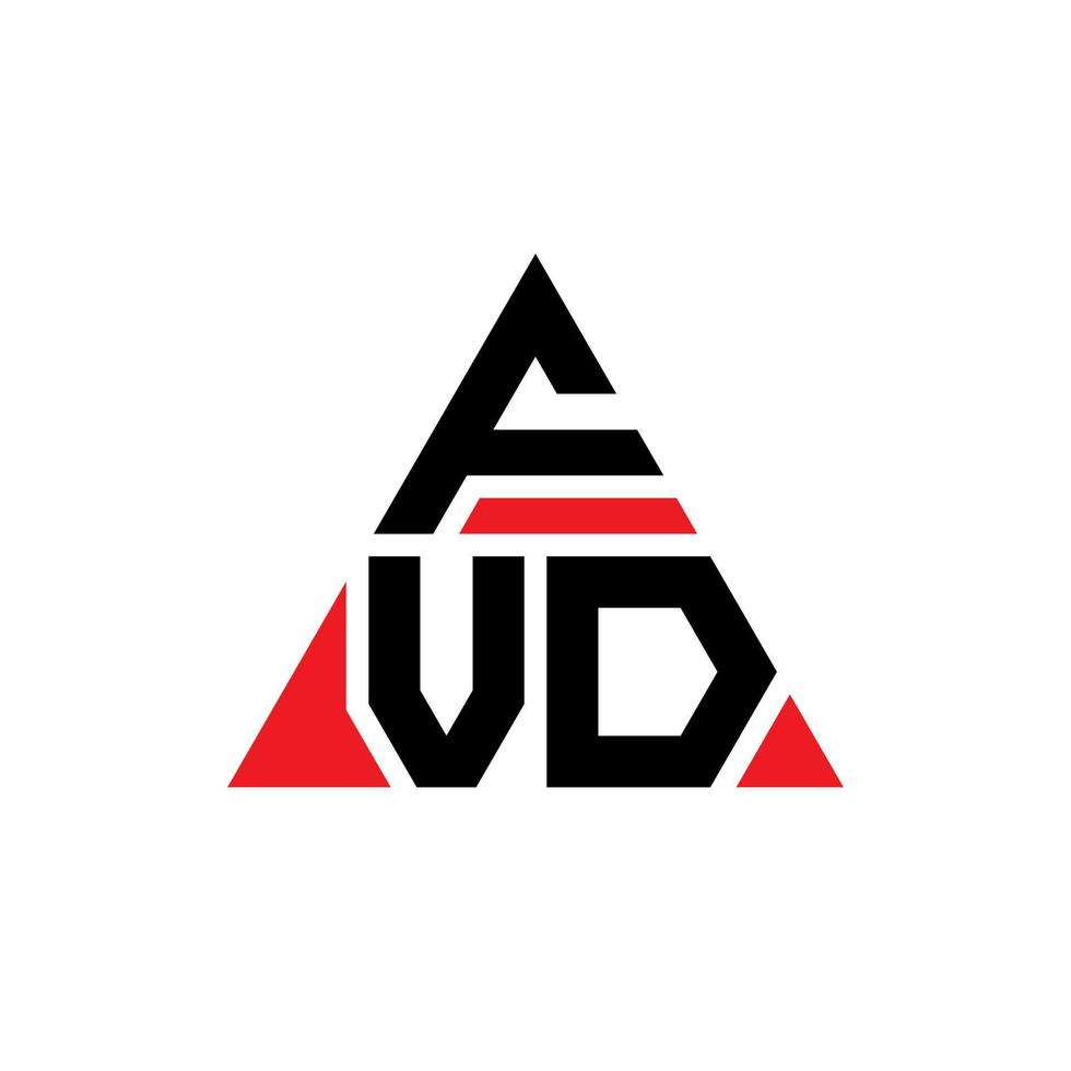 Diseño de logotipo de letra triangular fvd con forma de triángulo. monograma de diseño del logotipo del triángulo fvd. plantilla de logotipo de vector de triángulo fvd con color rojo. logotipo triangular fvd logotipo simple, elegante y lujoso.