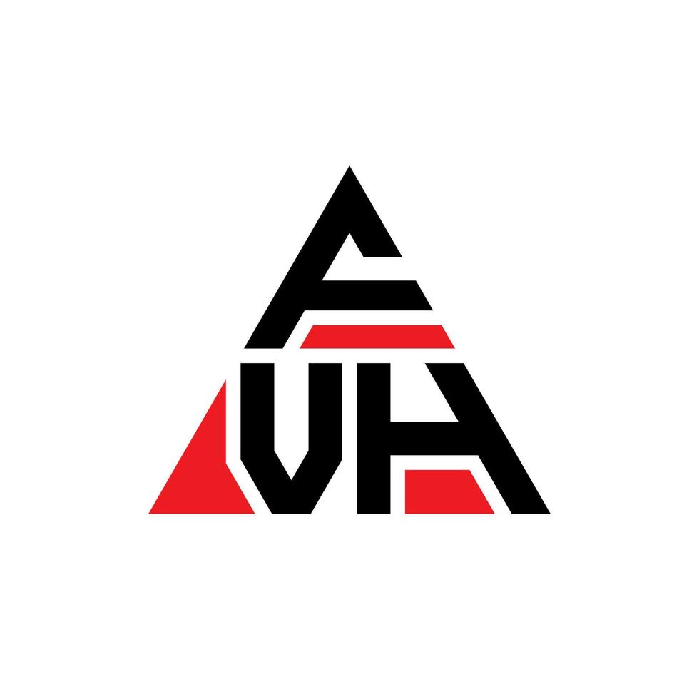 Diseño de logotipo de letra triangular fvh con forma de triángulo. monograma de diseño del logotipo del triángulo fvh. plantilla de logotipo de vector de triángulo fvh con color rojo. logotipo triangular fvh logotipo simple, elegante y lujoso.