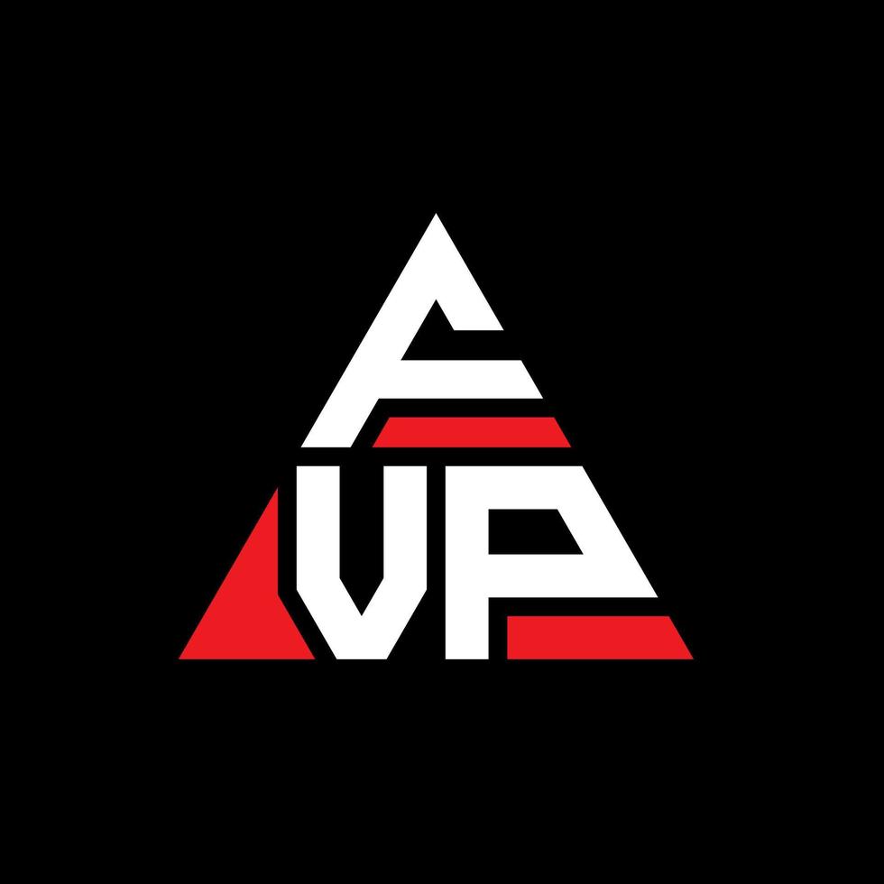 Diseño de logotipo de letra triangular fvp con forma de triángulo. monograma de diseño de logotipo de triángulo fvp. plantilla de logotipo de vector de triángulo fvp con color rojo. logotipo triangular fvp logotipo simple, elegante y lujoso.