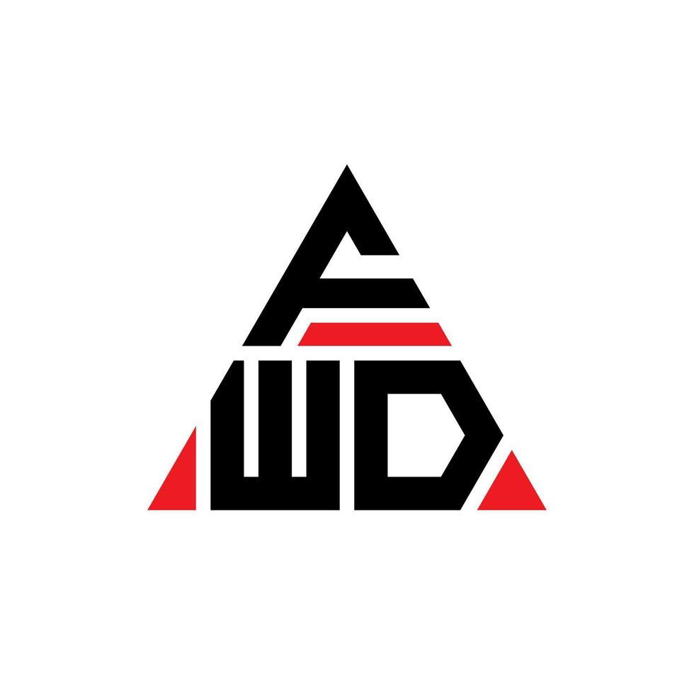 FWD triangle letter logo design with triangle shape. FWD triangle logo design monogram. FWD triangle vector logo template with red color. FWD triangular logo Simple, Elegant, and Luxurious Logo.