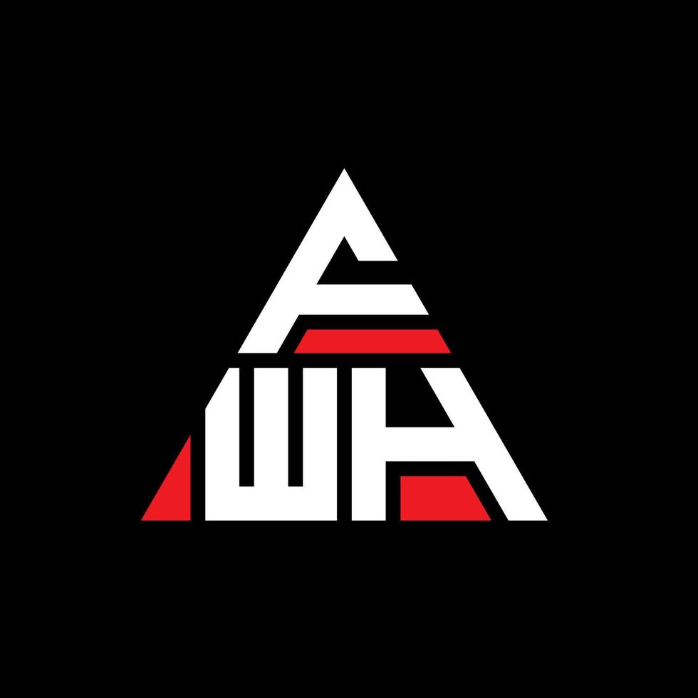 diseño de logotipo de letra de triángulo fwh con forma de triángulo. monograma de diseño de logotipo de triángulo fwh. plantilla de logotipo de vector de triángulo fwh con color rojo. logotipo triangular fwh logotipo simple, elegante y lujoso.