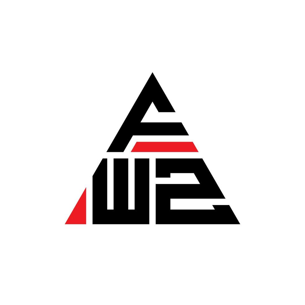 diseño de logotipo de letra triangular fwz con forma de triángulo. monograma de diseño del logotipo del triángulo fwz. plantilla de logotipo de vector de triángulo fwz con color rojo. logotipo triangular fwz logotipo simple, elegante y lujoso.
