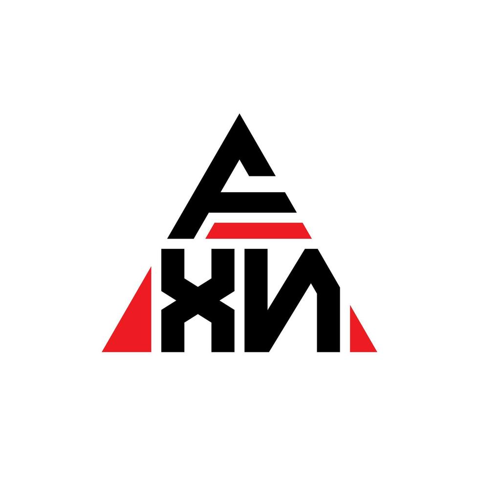 Diseño de logotipo de letra de triángulo fxn con forma de triángulo. monograma de diseño del logotipo del triángulo fxn. plantilla de logotipo de vector de triángulo fxn con color rojo. logotipo triangular fxn logotipo simple, elegante y lujoso.