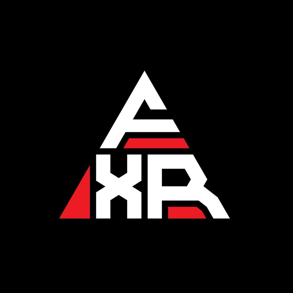 FXR triangle letter logo design with triangle shape. FXR triangle logo
