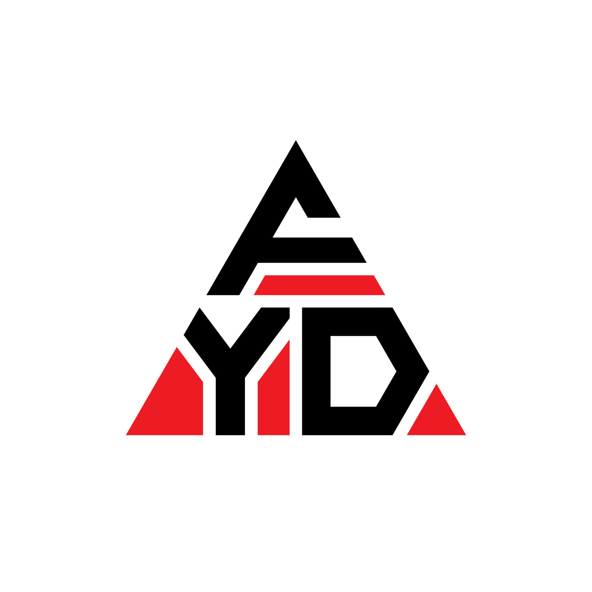 FYD triangle letter logo design with triangle shape. FYD triangle logo