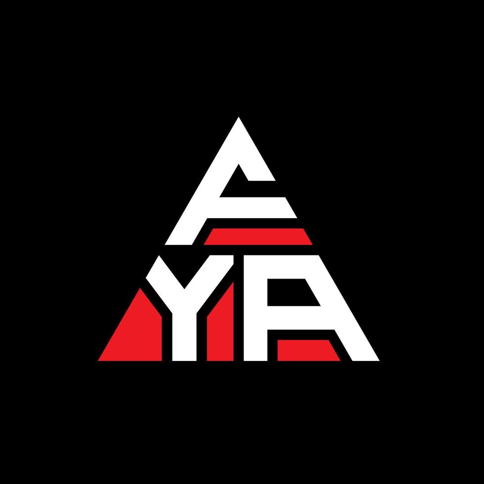 diseño de logotipo de letra triangular fya con forma de triángulo. monograma de diseño de logotipo de triángulo fya. plantilla de logotipo de vector de triángulo fya con color rojo. logotipo triangular fya logotipo simple, elegante y lujoso.