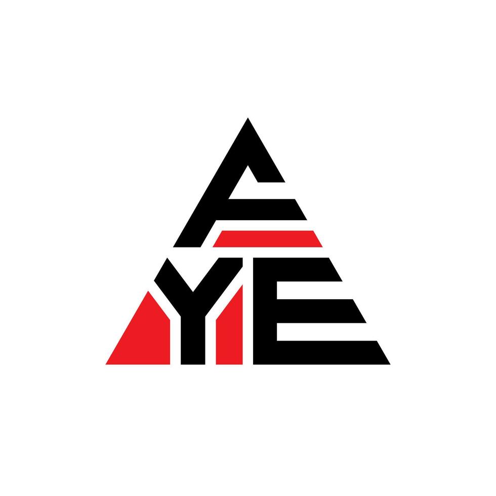 FYE triangle letter logo design with triangle shape. FYE triangle logo design monogram. FYE triangle vector logo template with red color. FYE triangular logo Simple, Elegant, and Luxurious Logo.