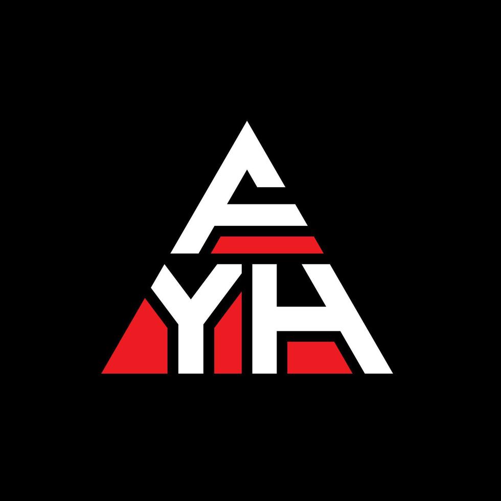 diseño de logotipo de letra de triángulo fyh con forma de triángulo. monograma de diseño de logotipo de triángulo fyh. plantilla de logotipo de vector de triángulo fyh con color rojo. logotipo triangular fyh logotipo simple, elegante y lujoso.