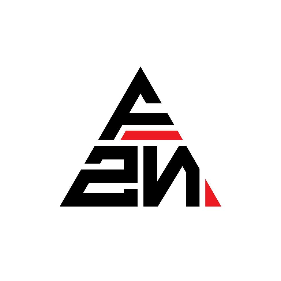 FZN triangle letter logo design with triangle shape. FZN triangle logo design monogram. FZN triangle vector logo template with red color. FZN triangular logo Simple, Elegant, and Luxurious Logo.
