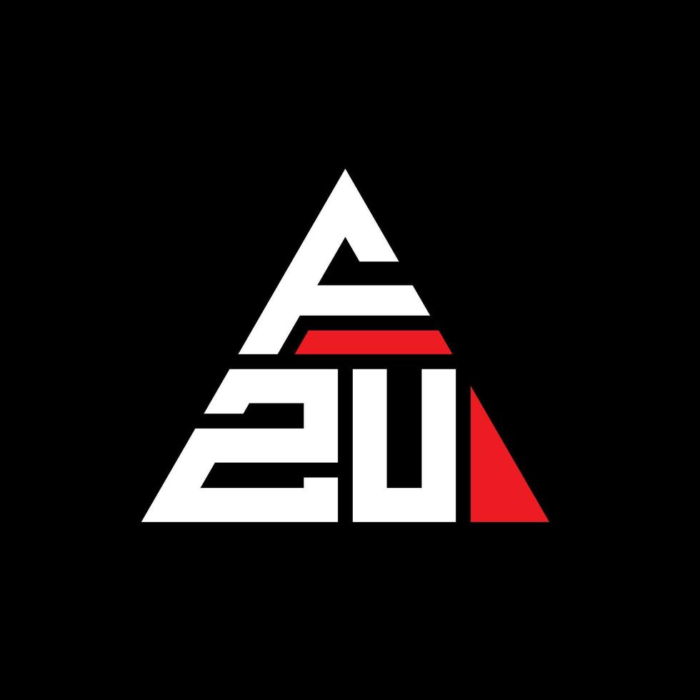 diseño de logotipo de letra de triángulo fzu con forma de triángulo. monograma de diseño del logotipo del triángulo fzu. plantilla de logotipo de vector de triángulo fzu con color rojo. logotipo triangular fzu logotipo simple, elegante y lujoso.