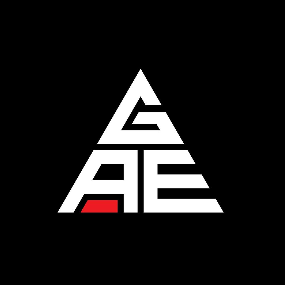 GAE triangle letter logo design with triangle shape. GAE triangle logo design monogram. GAE triangle vector logo template with red color. GAE triangular logo Simple, Elegant, and Luxurious Logo.