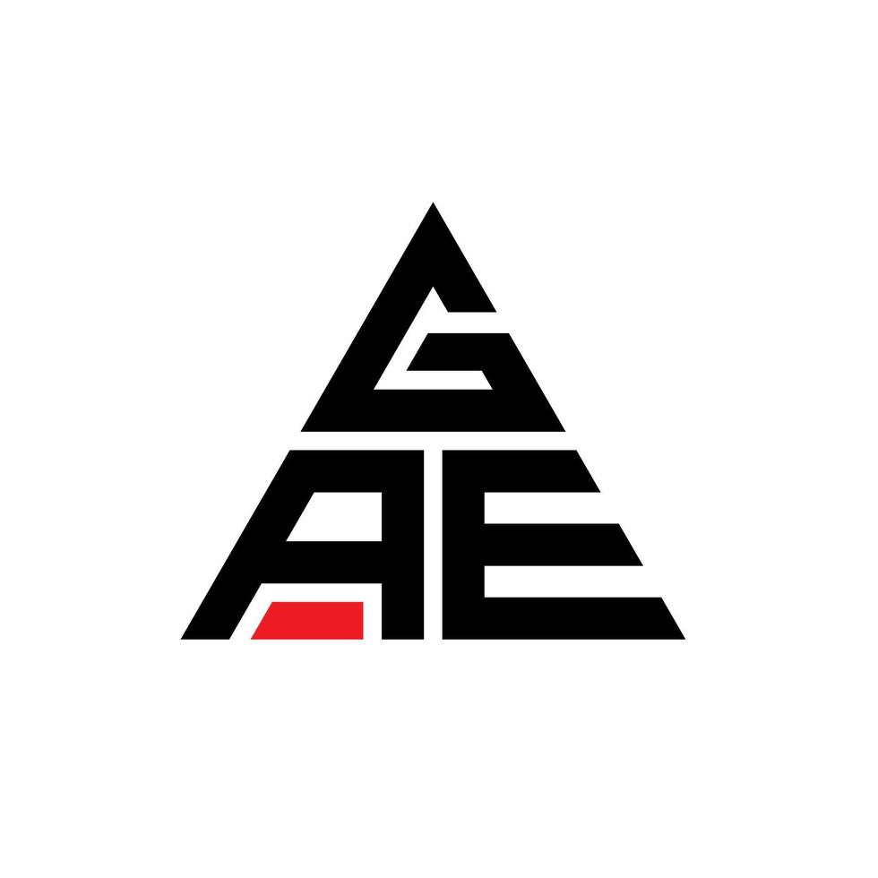 diseño de logotipo de letra de triángulo gae con forma de triángulo. monograma de diseño del logotipo del triángulo gae. plantilla de logotipo de vector de triángulo gae con color rojo. logo triangular gae logo simple, elegante y lujoso.