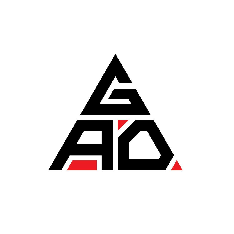 diseño de logotipo de letra triangular gao con forma de triángulo. monograma de diseño del logotipo del triángulo gao. plantilla de logotipo de vector de triángulo gao con color rojo. logo triangular gao logo simple, elegante y lujoso.