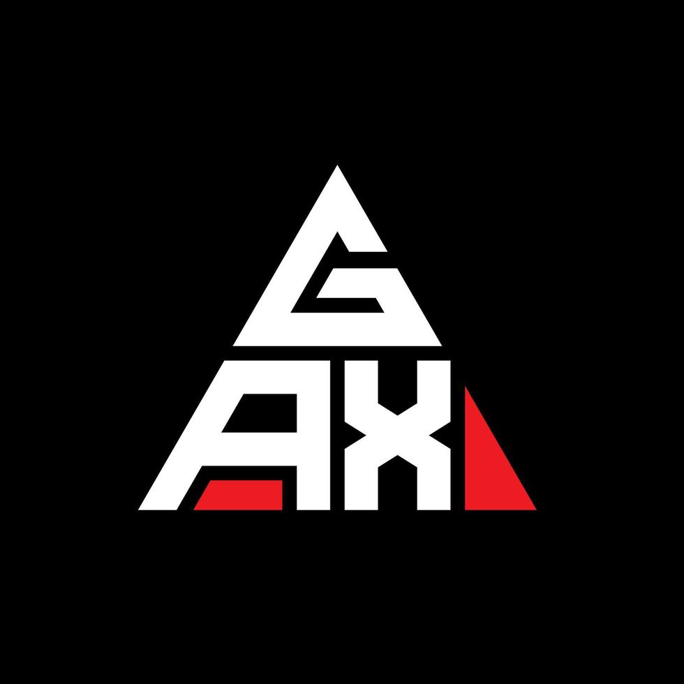 GAX triangle letter logo design with triangle shape. GAX triangle logo design monogram. GAX triangle vector logo template with red color. GAX triangular logo Simple, Elegant, and Luxurious Logo.