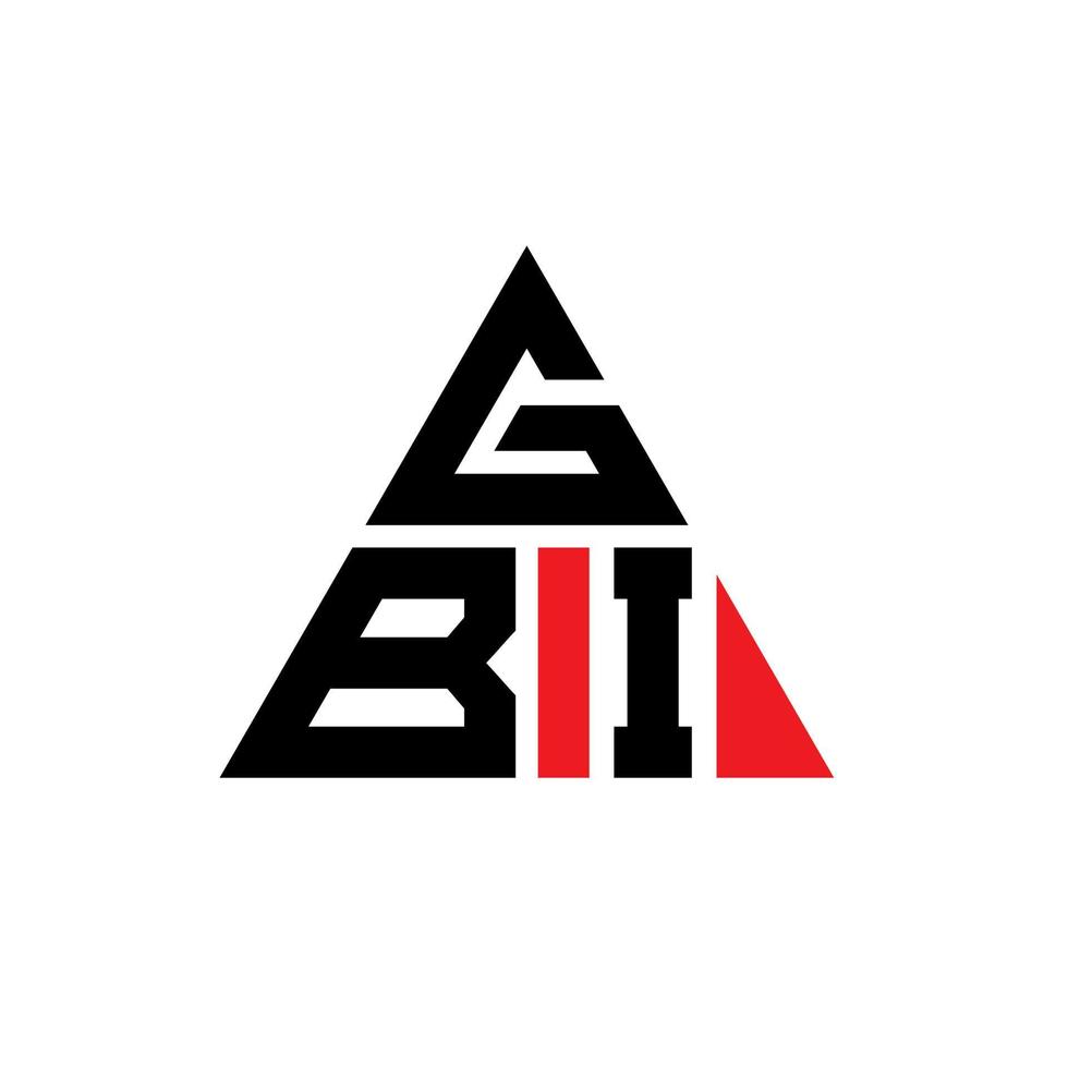 GBI triangle letter logo design with triangle shape. GBI triangle logo design monogram. GBI triangle vector logo template with red color. GBI triangular logo Simple, Elegant, and Luxurious Logo.