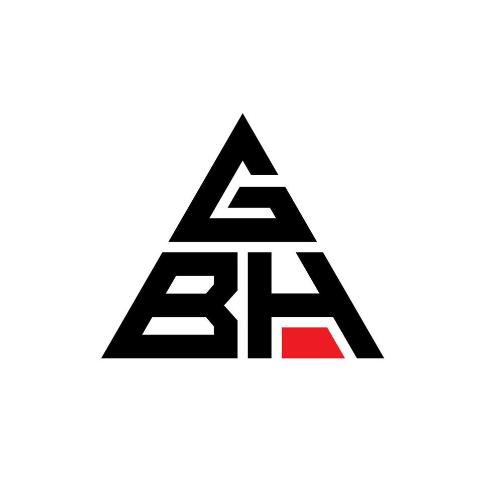 GBH triangle letter logo design with triangle shape. GBH triangle logo design monogram. GBH triangle vector logo template with red color. GBH triangular logo Simple, Elegant, and Luxurious Logo.
