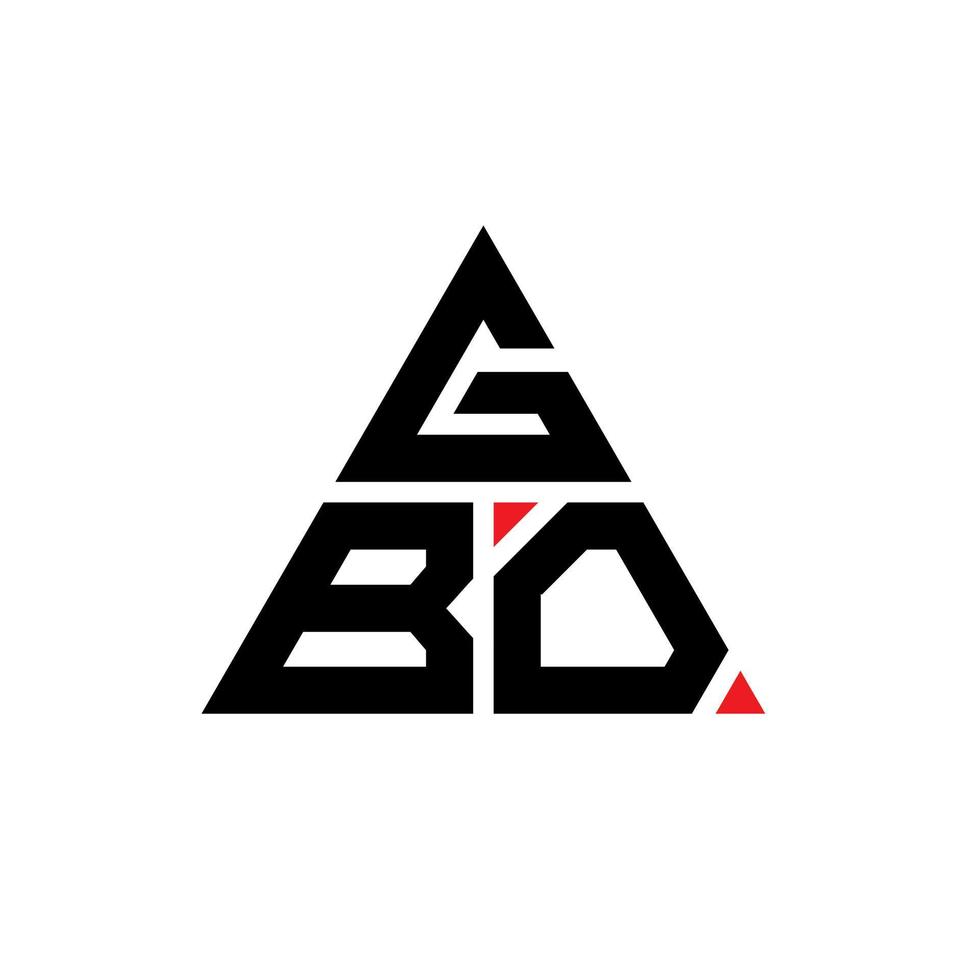 GBO triangle letter logo design with triangle shape. GBO triangle logo design monogram. GBO triangle vector logo template with red color. GBO triangular logo Simple, Elegant, and Luxurious Logo.