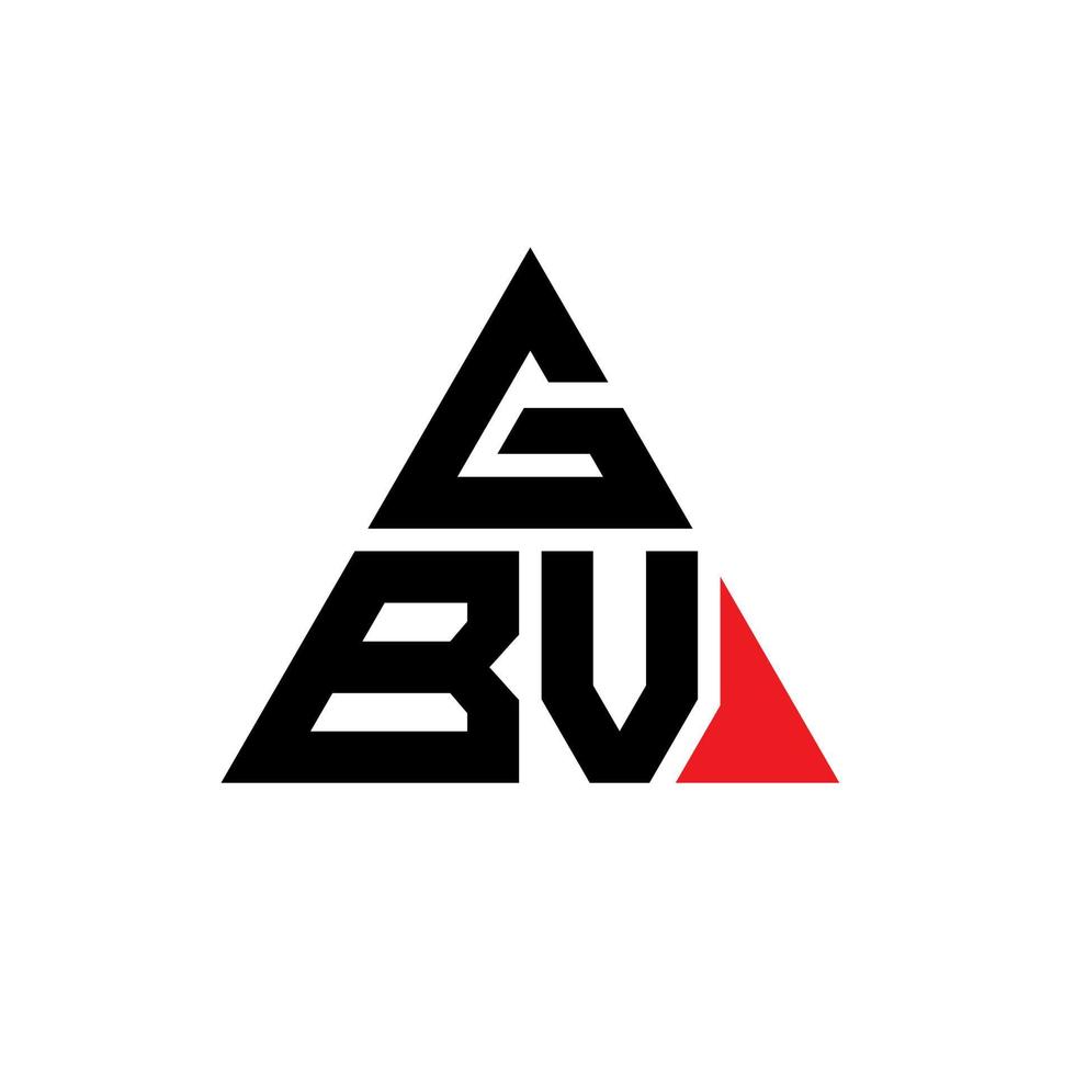 diseño de logotipo de letra triangular gbv con forma de triángulo. monograma de diseño del logotipo del triángulo gbv. plantilla de logotipo de vector de triángulo gbv con color rojo. logo triangular gbv logo simple, elegante y lujoso.