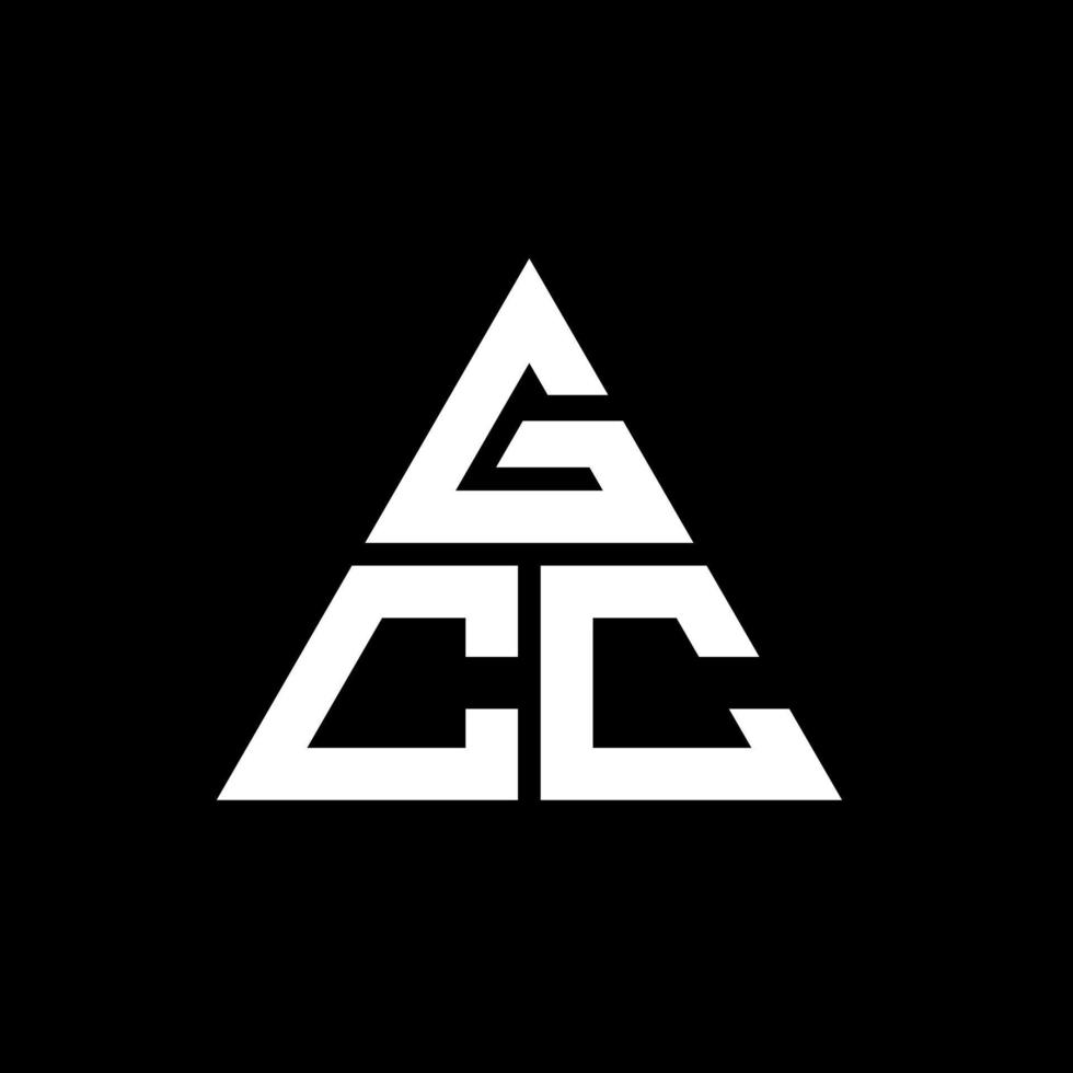 diseño de logotipo de letra triangular gcc con forma de triángulo. monograma de diseño del logotipo del triángulo gcc. plantilla de logotipo de vector de triángulo gcc con color rojo. logotipo triangular gcc logotipo simple, elegante y lujoso.
