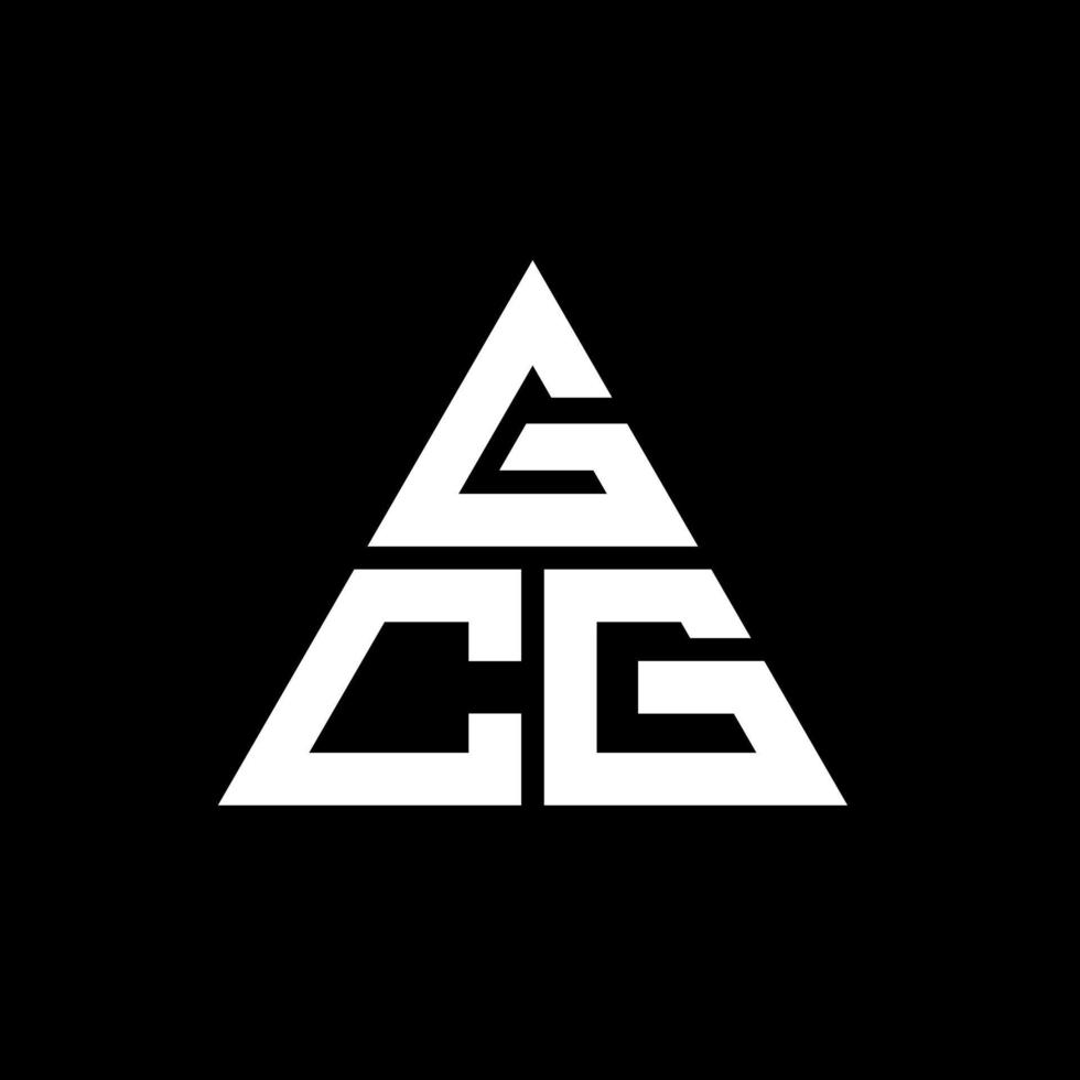 GCG triangle letter logo design with triangle shape. GCG triangle logo design monogram. GCG triangle vector logo template with red color. GCG triangular logo Simple, Elegant, and Luxurious Logo.