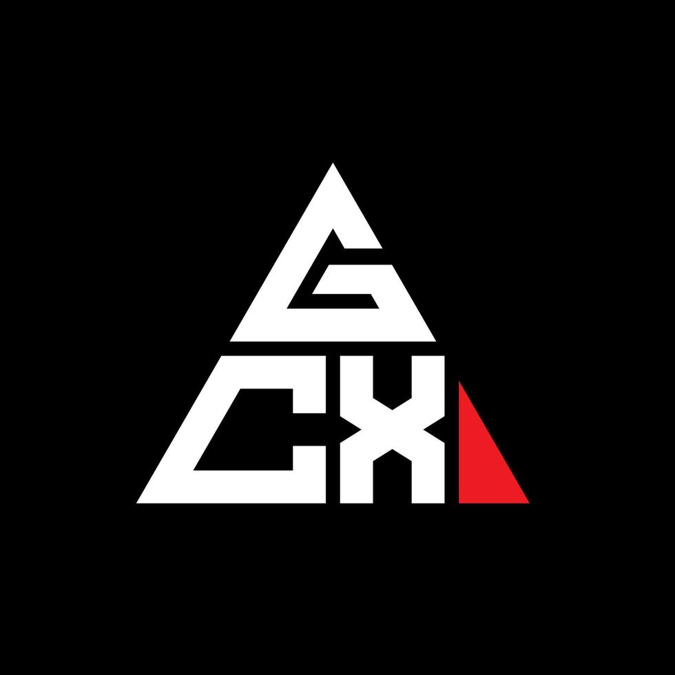 Diseño de logotipo de letra triangular gcx con forma de triángulo. monograma de diseño del logotipo del triángulo gcx. plantilla de logotipo de vector de triángulo gcx con color rojo. logotipo triangular gcx logotipo simple, elegante y lujoso.