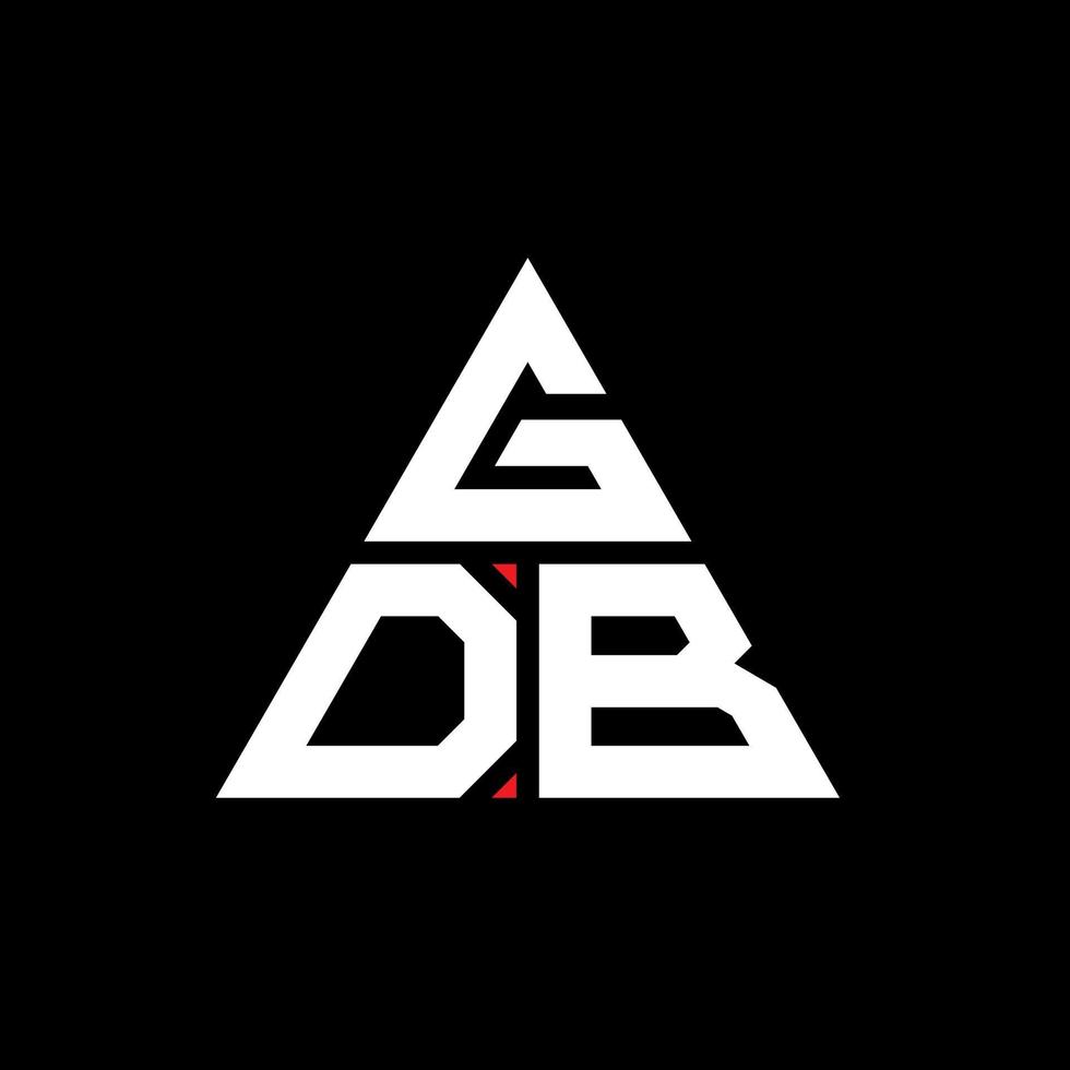 GDB triangle letter logo design with triangle shape. GDB triangle logo design monogram. GDB triangle vector logo template with red color. GDB triangular logo Simple, Elegant, and Luxurious Logo.