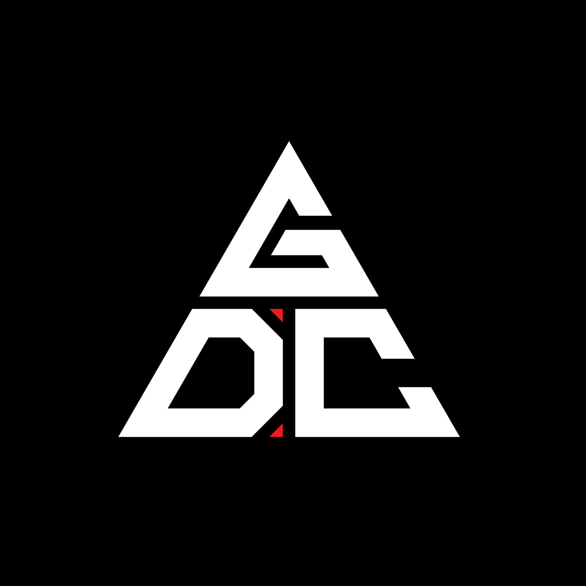Diseño de logotipo de letra triangular gdc con forma de triángulo