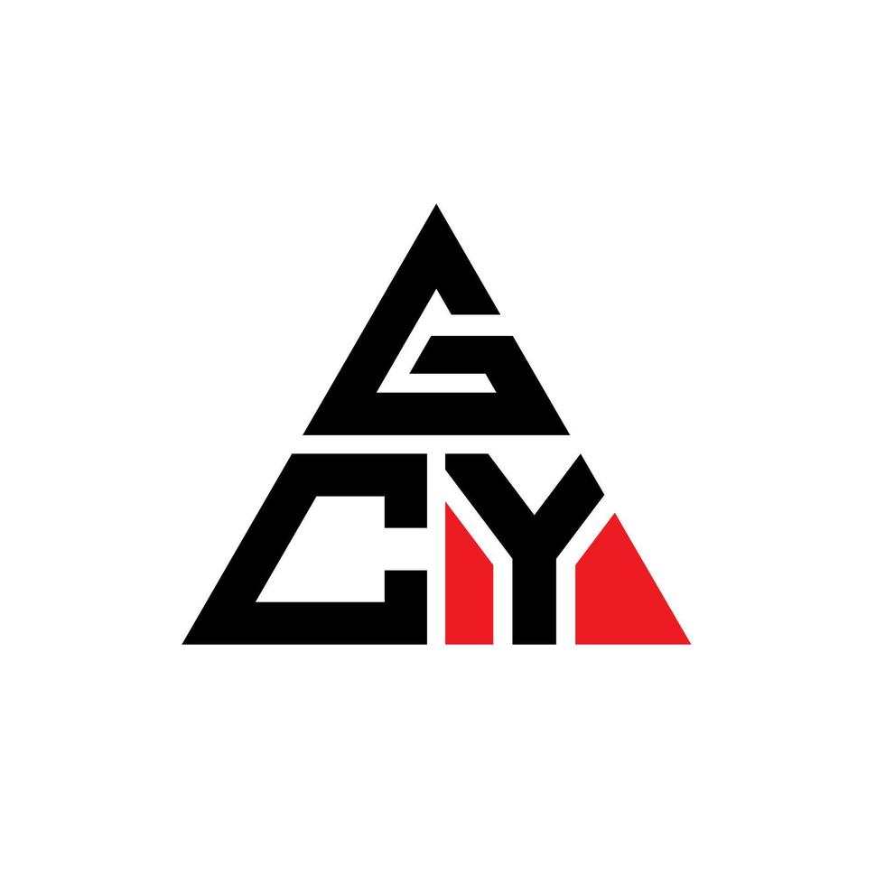 diseño de logotipo de letra triangular gcy con forma de triángulo. monograma de diseño de logotipo de triángulo gcy. plantilla de logotipo de vector de triángulo gcy con color rojo. logotipo triangular gcy logotipo simple, elegante y lujoso.