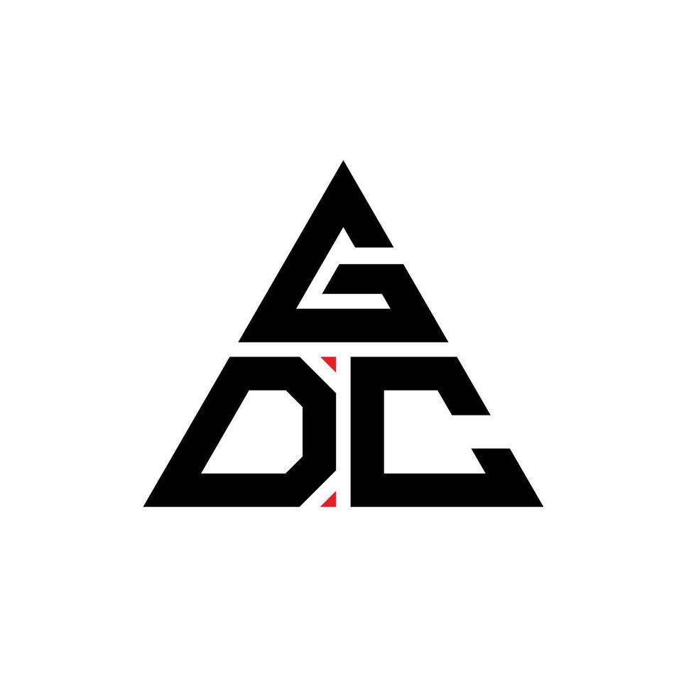 Diseño de logotipo de letra triangular gdc con forma de triángulo. monograma de diseño de logotipo de triángulo gdc. plantilla de logotipo de vector de triángulo gdc con color rojo. logotipo triangular gdc logotipo simple, elegante y lujoso.