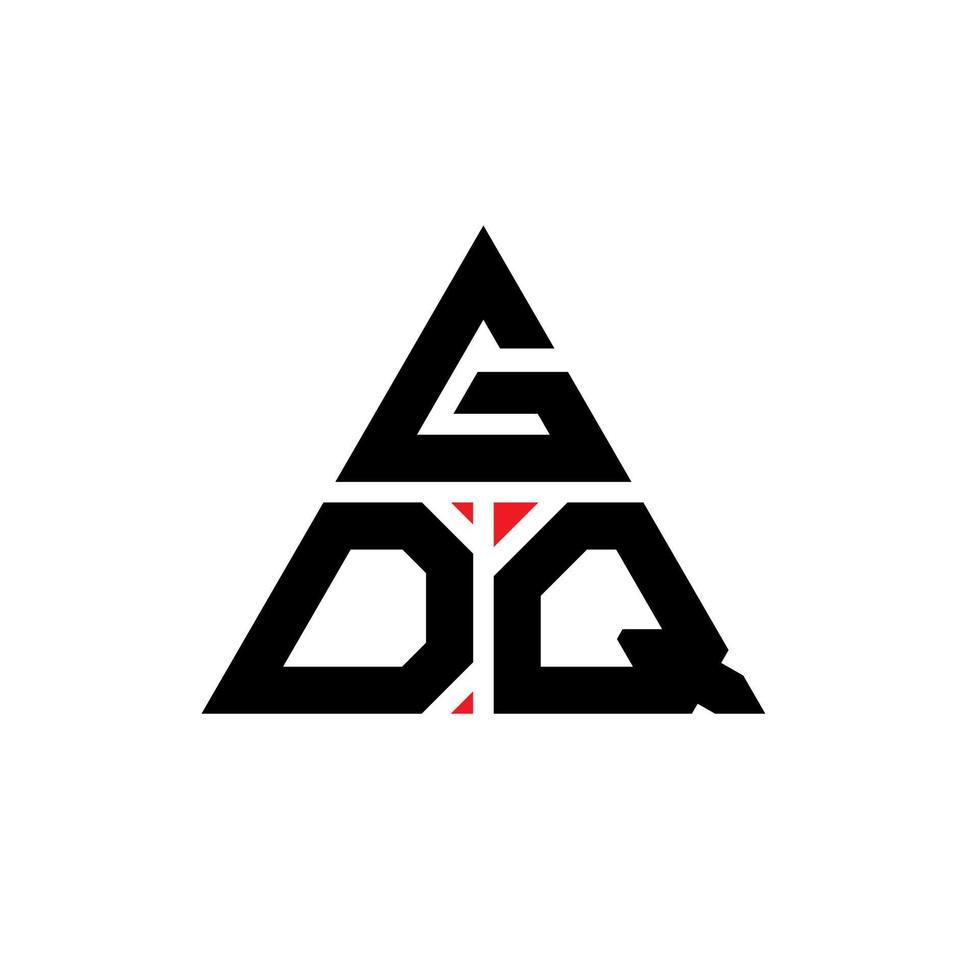 GDQ triangle letter logo design with triangle shape. GDQ triangle logo design monogram. GDQ triangle vector logo template with red color. GDQ triangular logo Simple, Elegant, and Luxurious Logo.