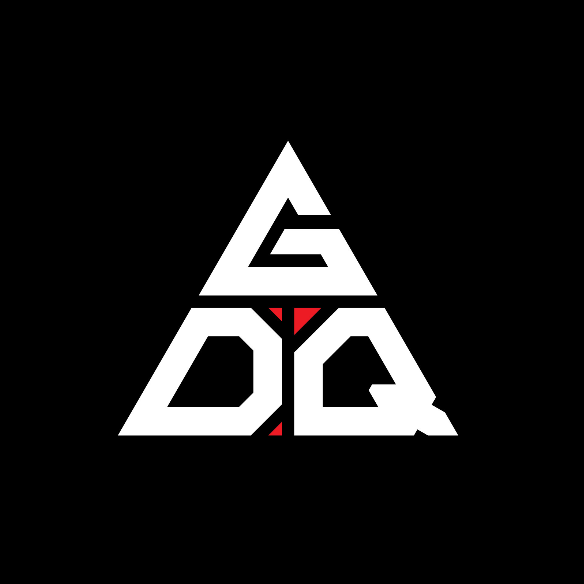 GDQ triangle letter logo design with triangle shape. GDQ triangle logo
